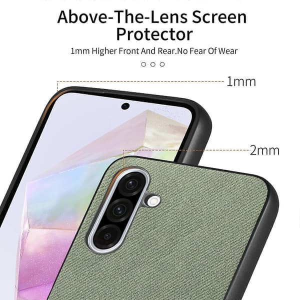 Twill Fabric Leather Skin Bakdeksel til Samsung Galaxy A16