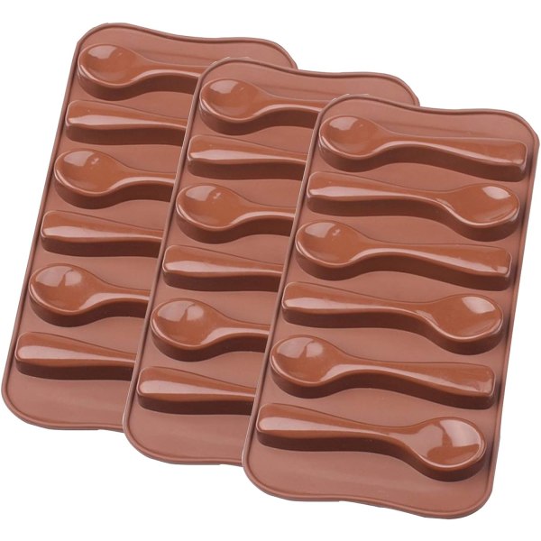 Silikon sjokoladefom, skje, silikon bakeform for