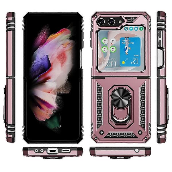 Støtsikkert TPU + PC-telefondeksel med holder til Samsung Galaxy Z Flip5