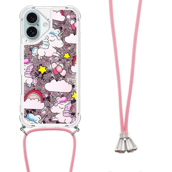 For iPhone 16 TPU-deksel med snor og kvikksandmønster