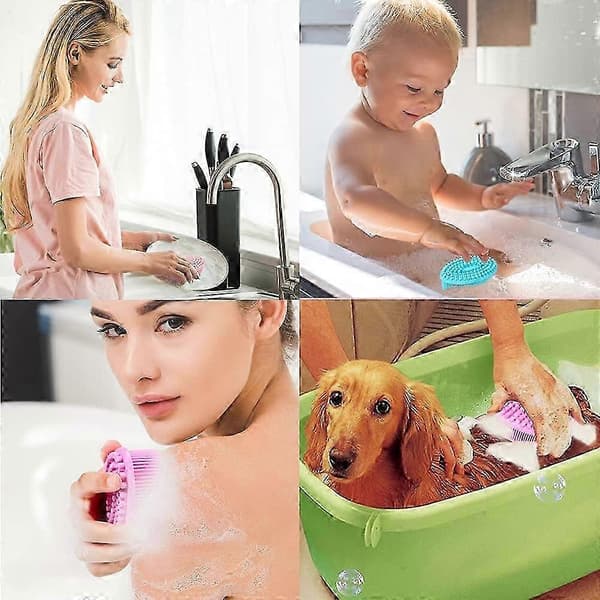 2025 Silikone Kropsskrubber Loofah - Sæt med 3 bløde eksfolierende kropsbadebruser skrubber Loofah børste til A