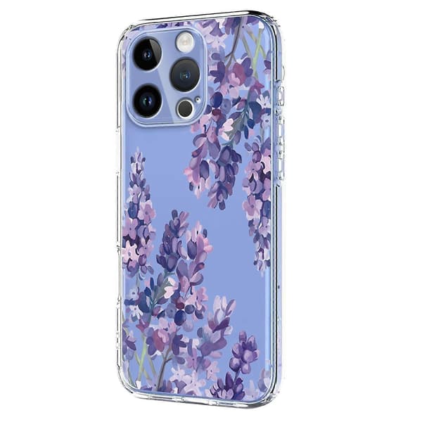 Til iPhone 16 Pro Max etui med sommerfugle- og blomstermønster, TPU-telefonbagcover