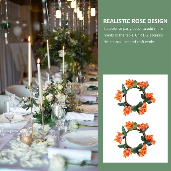 Høst Julelysestake Ring for Lys, Sett med 6, Passer 4cm Lys, Lysestakekranser, Blomsterdekorasjoner for Midtstykker og Spisebord