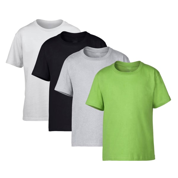 Barn T-shirts Kortärmad bomull Enfärgad T-shirt Boy & Girl Uni