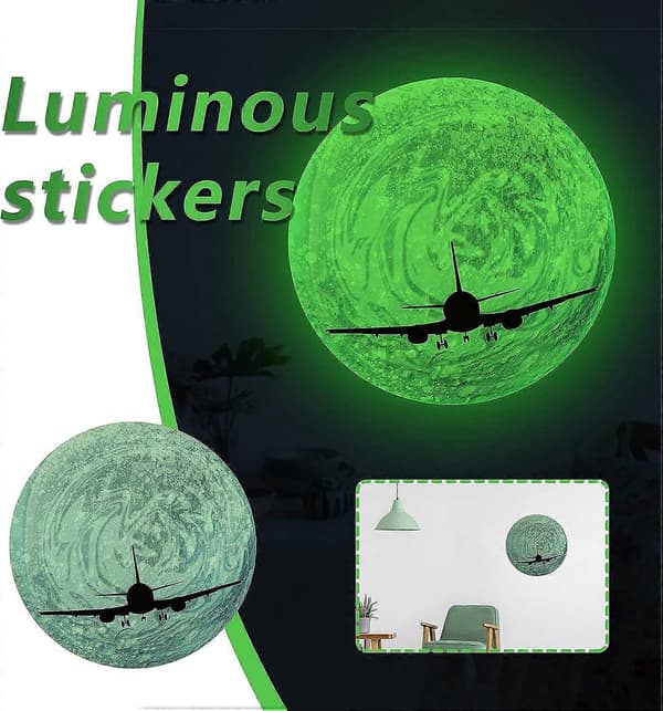 Glow in The Dark Wall Decals, DIY Moon Luminous Wall Stickers, Home Decor for Ceiling, Decals A
