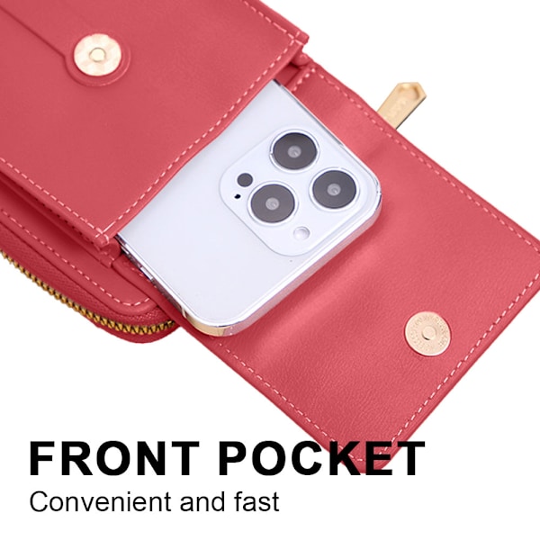 Mobiltelefonväska mode damer pu plånbok enkel flip crossbody väska