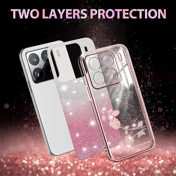 KADEM Til Xiaomi 15 Pro Cover Blomst TPU Fleksibelt Gradient Telefoncover