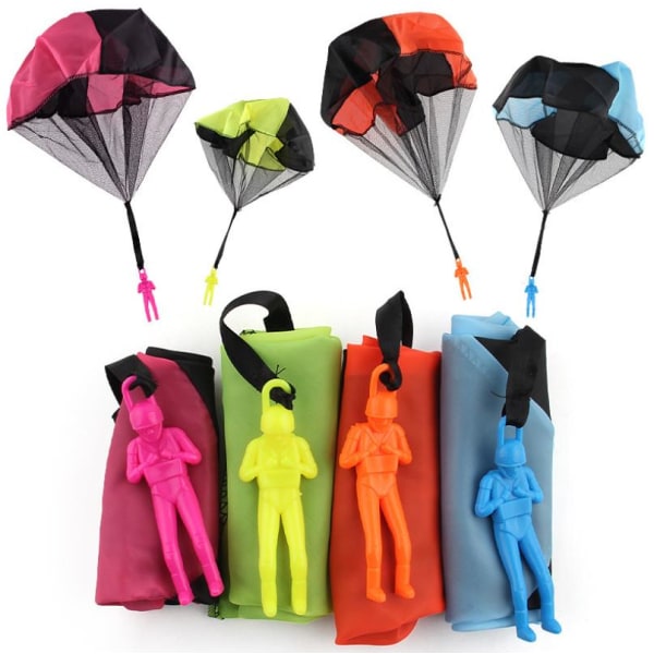 4 st Hand Throwing Mini Play Soldier Parachute Leksaker För