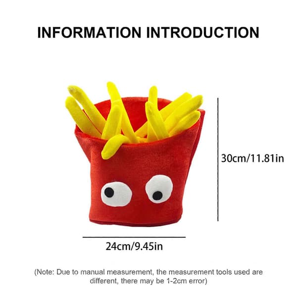 Halloween Pommes Frites Hatt Hodeplagg Adorkable Hodeplagg for Mat Prank Halloween Adorkable Tegneserie Hatt Hodeplagg A