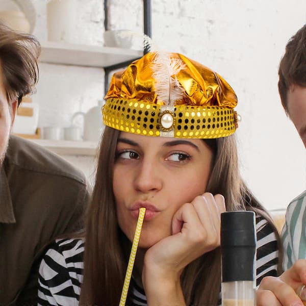 Gul Halloween-festhatt i arabisk stil for voksne og barn A