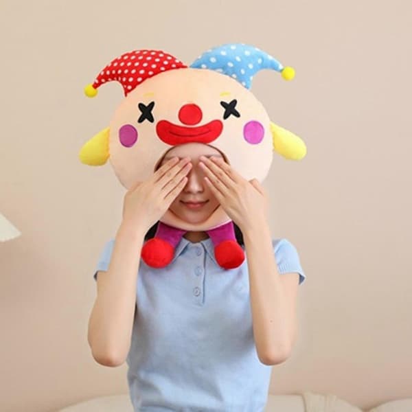 Halloween Klovnehode Trekk Hatt Lett Bomull Klovnemaske Hodeplagg For Barn Voksne Maskerader Halloween Flerfarget A