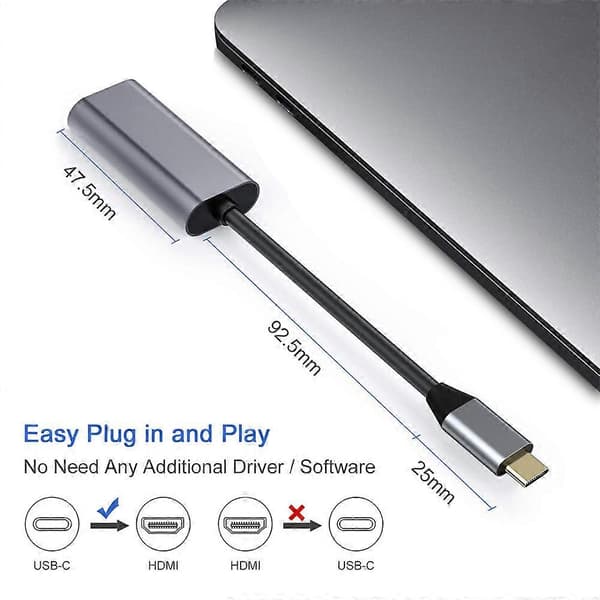 Puhelimen Android Type C - HDMI USB 3.1 -kaapelisovitin 4K HD TV -videomuunnin