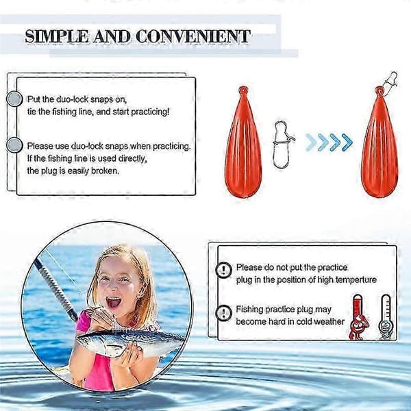 Fisketräningsplugg Fiskekastplugg Baitcasting Gummiträningsplugg Lämplig för att förbättra Style 1