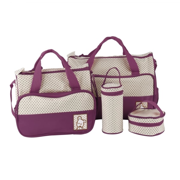 5 stk Baby Bleieveske Baby Bag Baby Care Set Baby Care Lilla