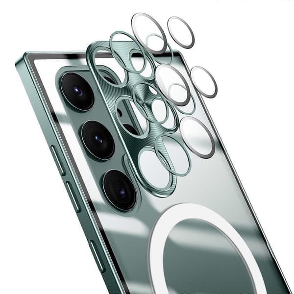 För Samsung Galaxy S21+ Frostat Metalltelefonfodral Silver