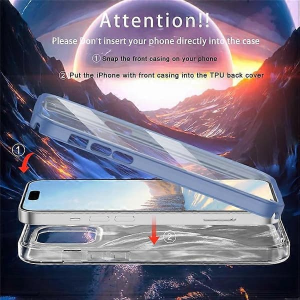 Kompatibel med iPhone 14 Pro Max-deksel PC+TPU Helkropps støtsikkert gradient fjærtelefondeksel A