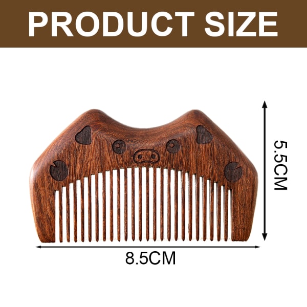 Wooden Comb for Detangling & Styling - Small Pocket Sized Fine