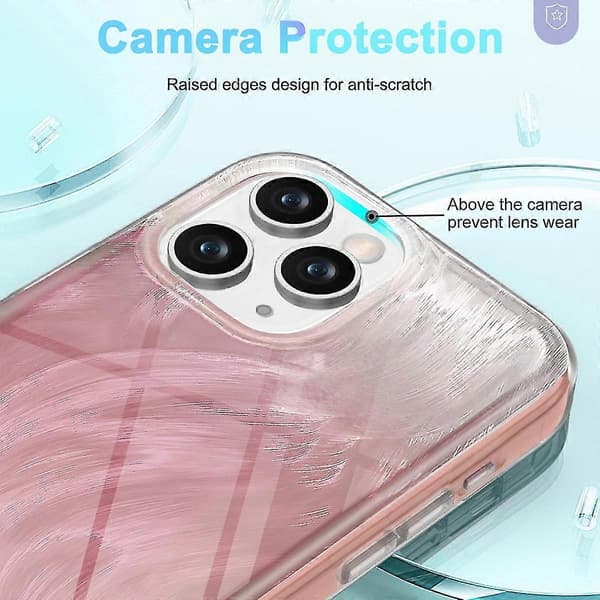iPhone 11 Pro -iskunkestävä PC+TPU-puhelinkotelo gradienttisella höyhenkuviolla A