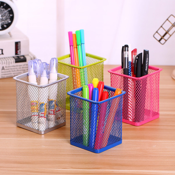 4 stk. Penneholder i Mesh - Holdbar Metal Penneholder