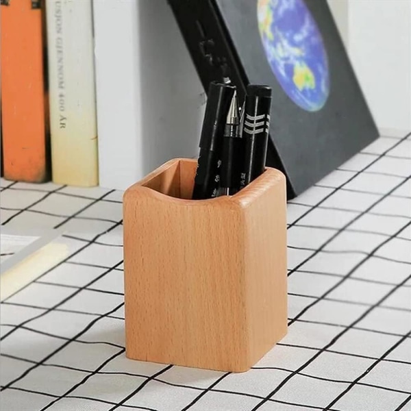 Pen Organizer Træ blyantholder til skrivebordspen opbevaringsholder