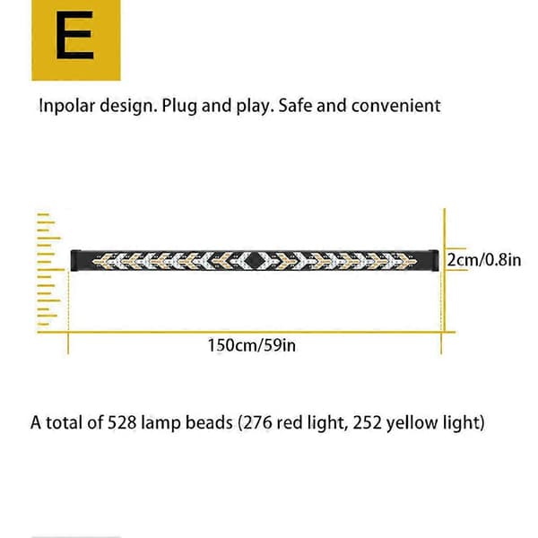 Multifunksjons LED baklys stripe lys 528 lampeperler bil baklys stripe lys bildel A