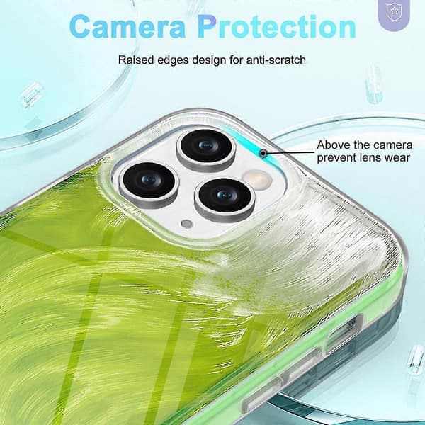 Til iPhone 11 Pro-deksel Støtsikkert PC+TPU-telefondeksel med gradient fjærmønster A