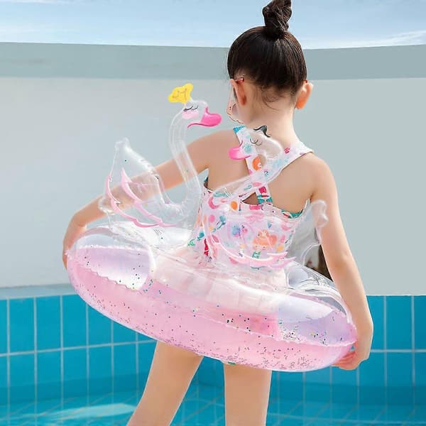 Oppustelig Glitter svane Svømmering Sjov Dobbelt Svane Pool Float, Børn Pool Float om sommeren A