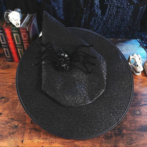 Halloween heksehatte kasketter til kvinder, 6 stk. sorte Halloween heksekostume tilbehør A
