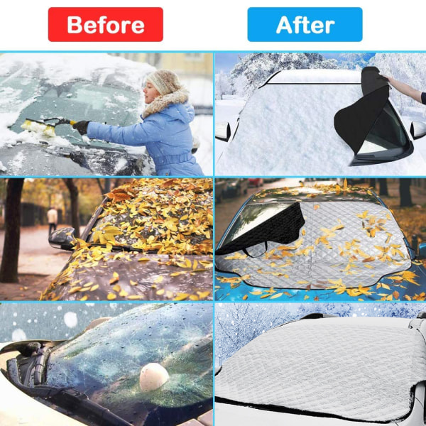 Snöskydd för vindrutan - 4 lager skydd - passar de flesta bilar