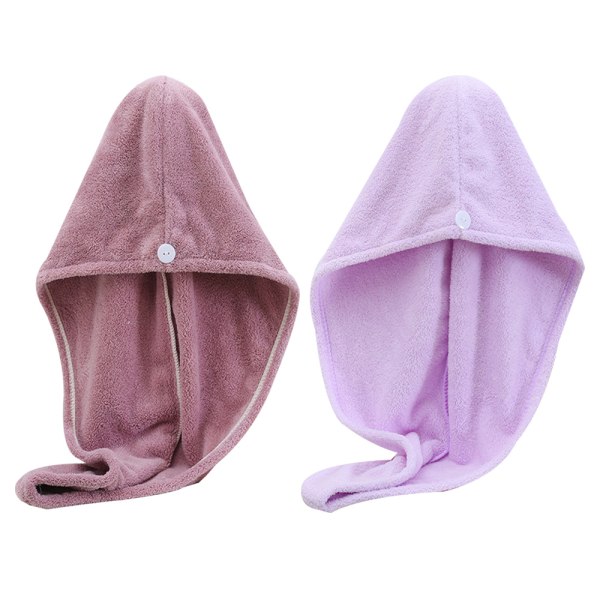 Hårhåndklædeindpakning til kvinder, 2-pak absorberende hurtigttørrende hår