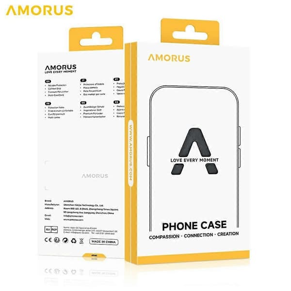 AMORUS för iPhone 16 Pro Skal Stötsäkert Mjukt TPU Robust Baksidesskydd