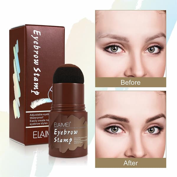 Perfect Brows Stencil & Stamp Kit med 2 borstar Ett steg långvarigt formningskit Vattentätt A