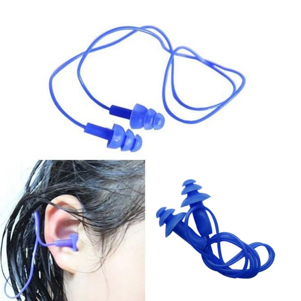 6 par ørepropper med gelesnor Blød silikone anti-støj