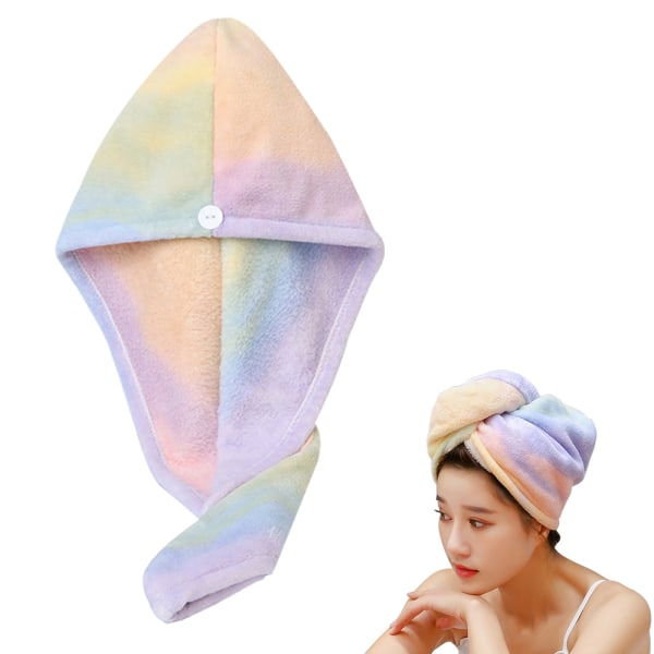 Coral Velvet Hair Towel Wrap, Absorberende hårfibre for rask
