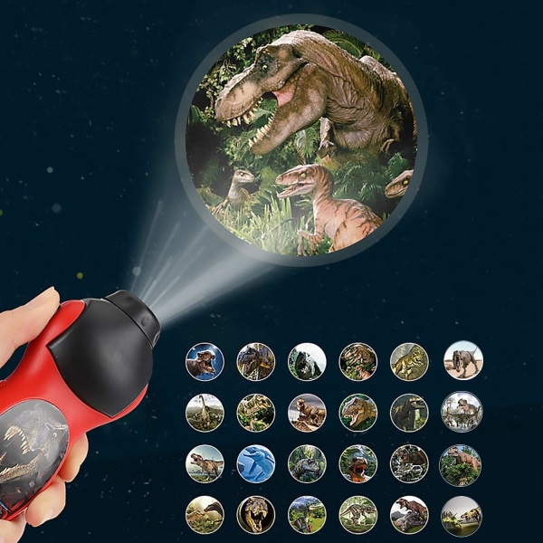 Aodow Kinder-Projektor Taschenlampe, 24 Muster Dinosaurier-Slide
