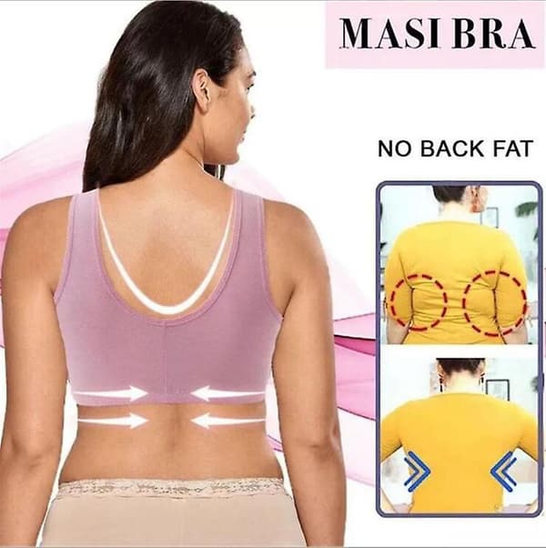 Plus Size Push Up BH Frontlukking Ensfarget BH 36-46 Trådløst Undertøy for Kvinner A