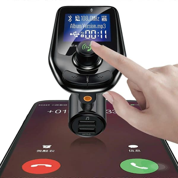 Bluetooth bil FM-sender MP3-afspiller håndfri radioadapter sæt USB-oplader