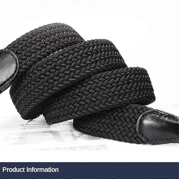 Elastisk flettet stofbælte, holdbart strækvævet bælte til unisex mænd/kvinder/unge