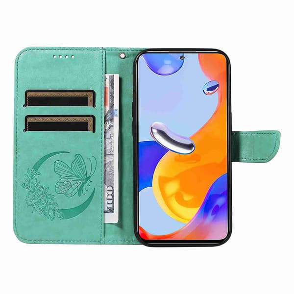 Læder telefoncover til Xiaomi Redmi Note 11 4G / 11S Grøn