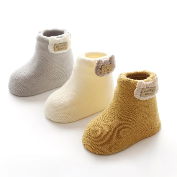 3 par baby anti-skli sokker baby jenter tykke vinter varme sokker f