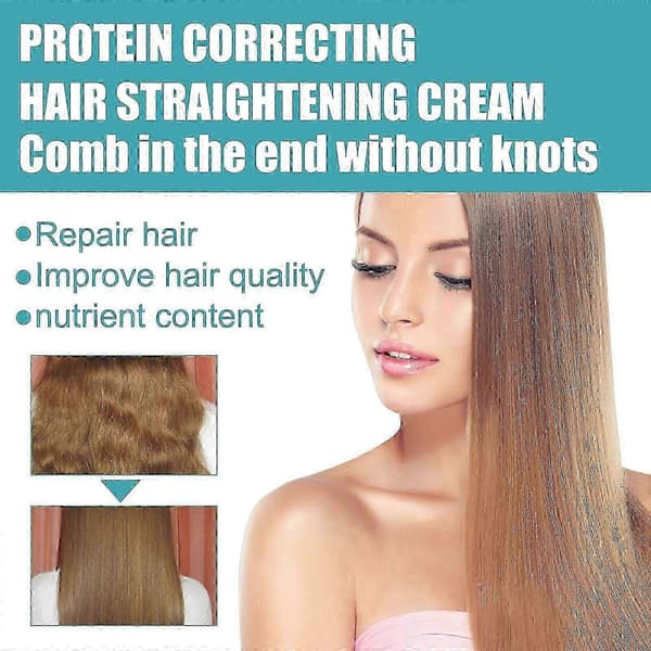 Hårglattecreme Permanent Proteinkorrigerende Hårglattecreme Glat Hår Rebonding Creme (3 stk.)