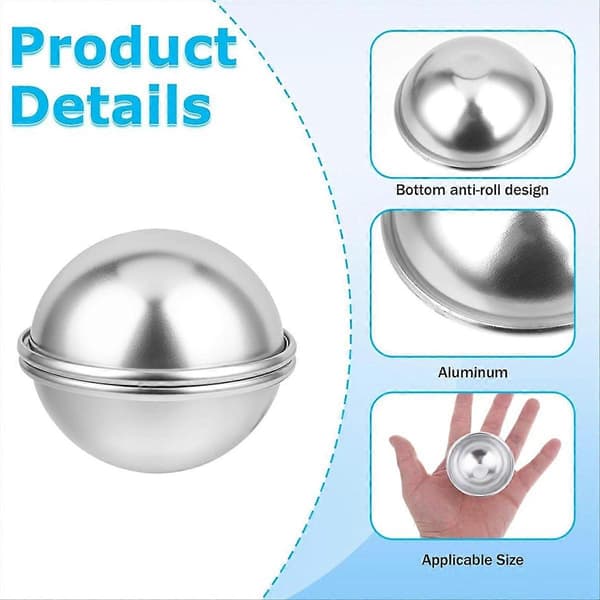 16 stk. badebombemformer 6,5 cm DIY metall badebombehåndverksform A