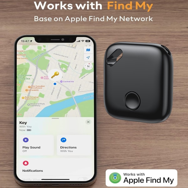 Nøglefinder, Fungerer med Apple Find My (kun iOS), Udskifteligt Bat