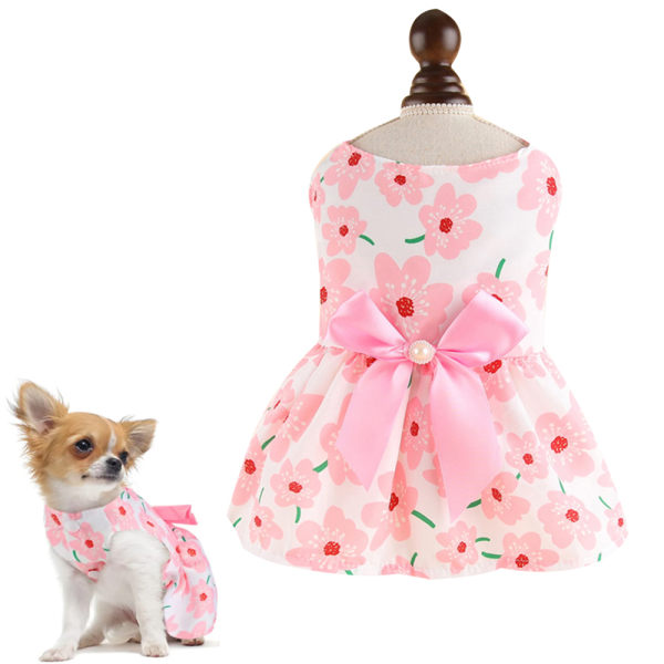 Cute Dog Nederdel Pet Pink Flare Nederdel Cute Bowknot Nederdel Pet