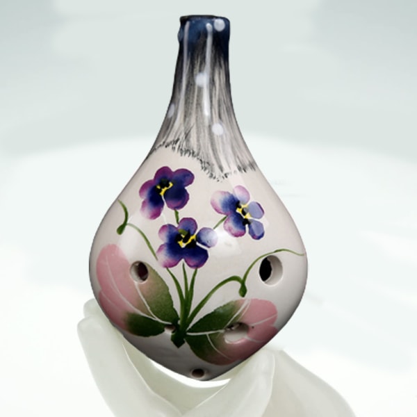 6 hullers Ocarina,Alto C,Glaseret keramik, Smukt design,gaveidé