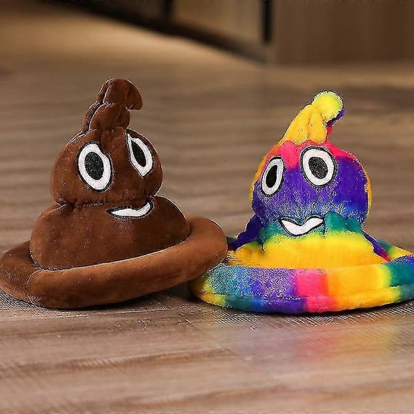 Nyhet Brun Emoticon Bæsj Hatt 1 stk per bestilling 25*30cm A