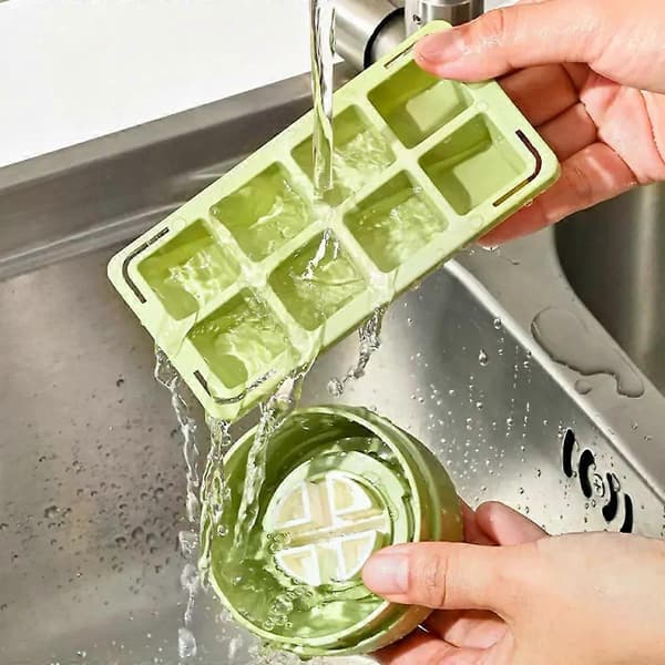 Sommarisflaska med lock, silikonform för isbitar, bärbar tillverkare, kopp, 2-i-1 isbitsform A