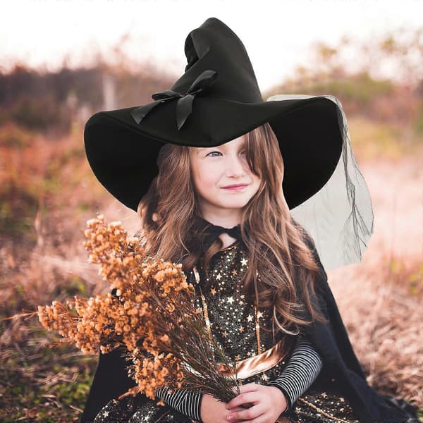 Halloweenhatt Häxhatt Dekoration för Halloweenfest A