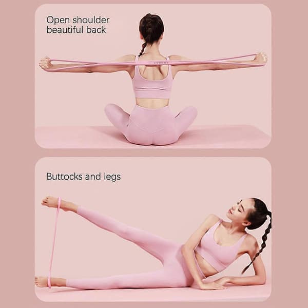 8-formad stretchband Högelastiskt silikon Yoga Ryggsträckning Spännrep för Hemmagymträning A