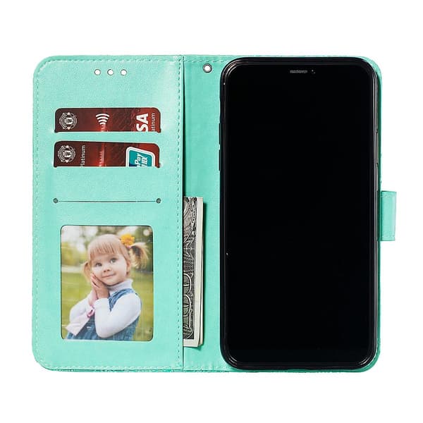 Xiaomi Redmi Note 10 Pro pitsikukkainen nahkakotelo, vihreä
